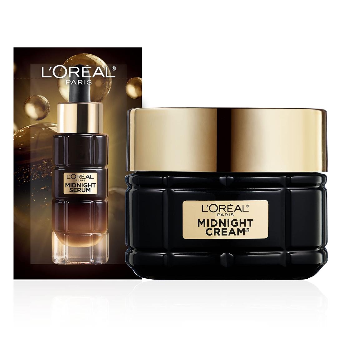 L'Oreal ParisAge Perfect Anti-Aging Midnight Cream, Reduce Wrinkles & Firm 1.7oz + Serum Sample