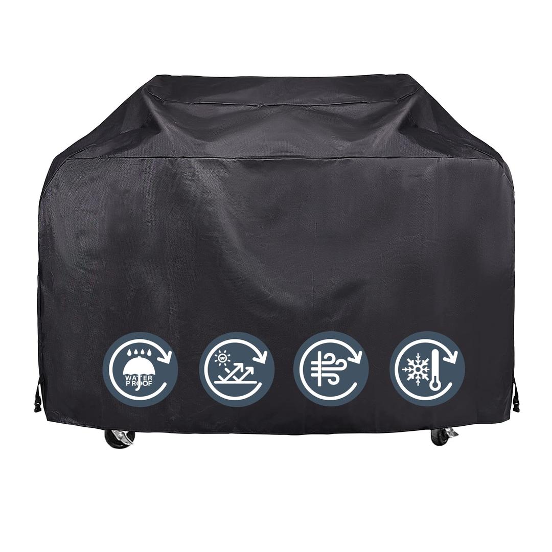 KPTBBQ Grill Covers Heavy Duty Waterproof - 60-68 Inches, UV & Fade Resistant, All Weather Universal Gas Grill Cover for Weber, Brinkmann, Char Broil, Nexgrill - Black