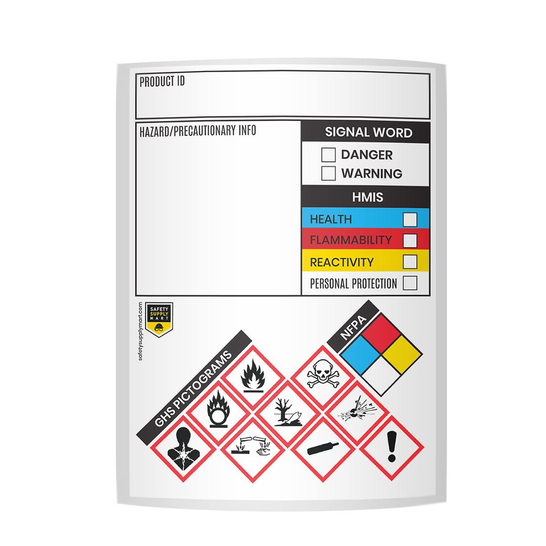 Performore Safety Data Sheet Stickers/MSDS Stickers, 3" x 4", Roll of 100, Tough Tear-Proof, Right to Know- Chemical Identifying and Marking Sticker Decals, Highly Visible