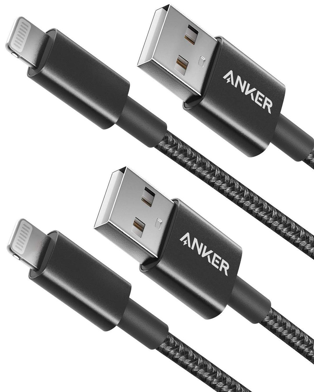 Anker3.3ft Premium Nylon Lightning Cable [2-Pack], Apple MFi Certified for iPhone Xs/XS Max/XR/X / 8/8 Plus / 7/7 Plus / 6/6 Plus / 5s, iPad Pro Air 2, and More Chargers (Black)