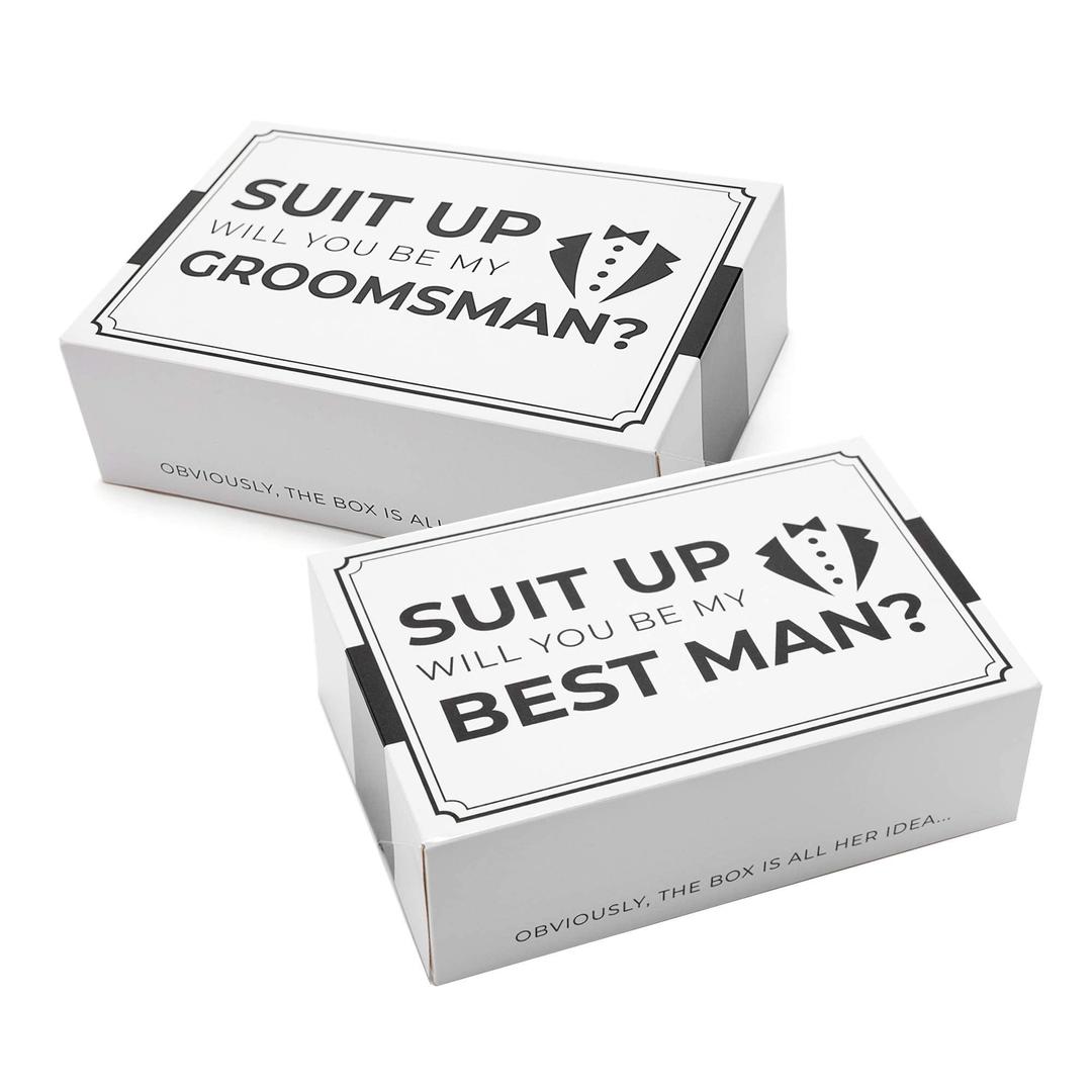 Pop Fizz Designs Groomsmen Box (6 pack) Groomsman Gift I Groomsmen Proposal Box | Groomsmen Gift Box Set | Will You Be My Groomsman? | Will You be My Best Man? | Tuxedo Style