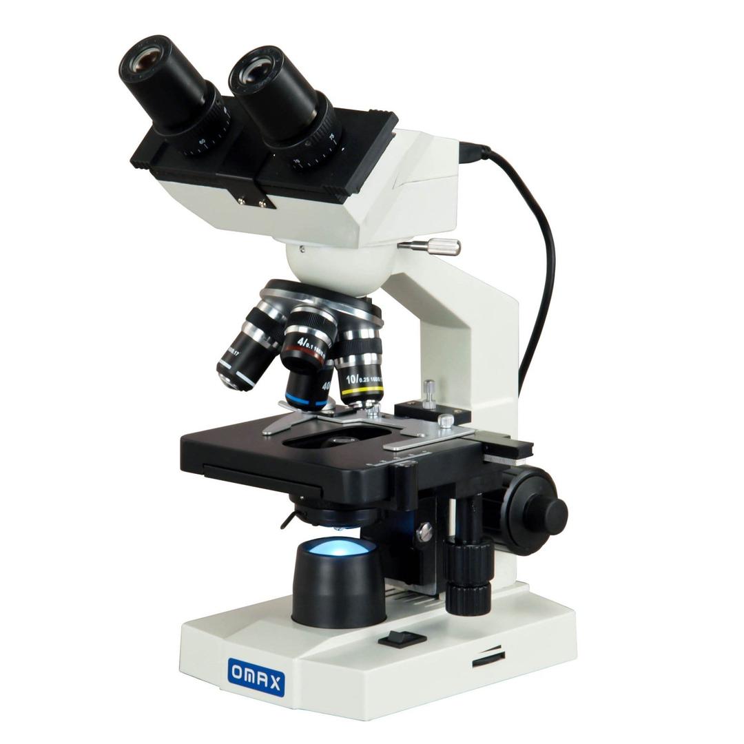 OMAX - MD82ES10 40X-2000X Digital LED Compound Microscope with Built-in 1.3MP Camera and Double Layer Mechanical Stage Compatible with Windows and Mac