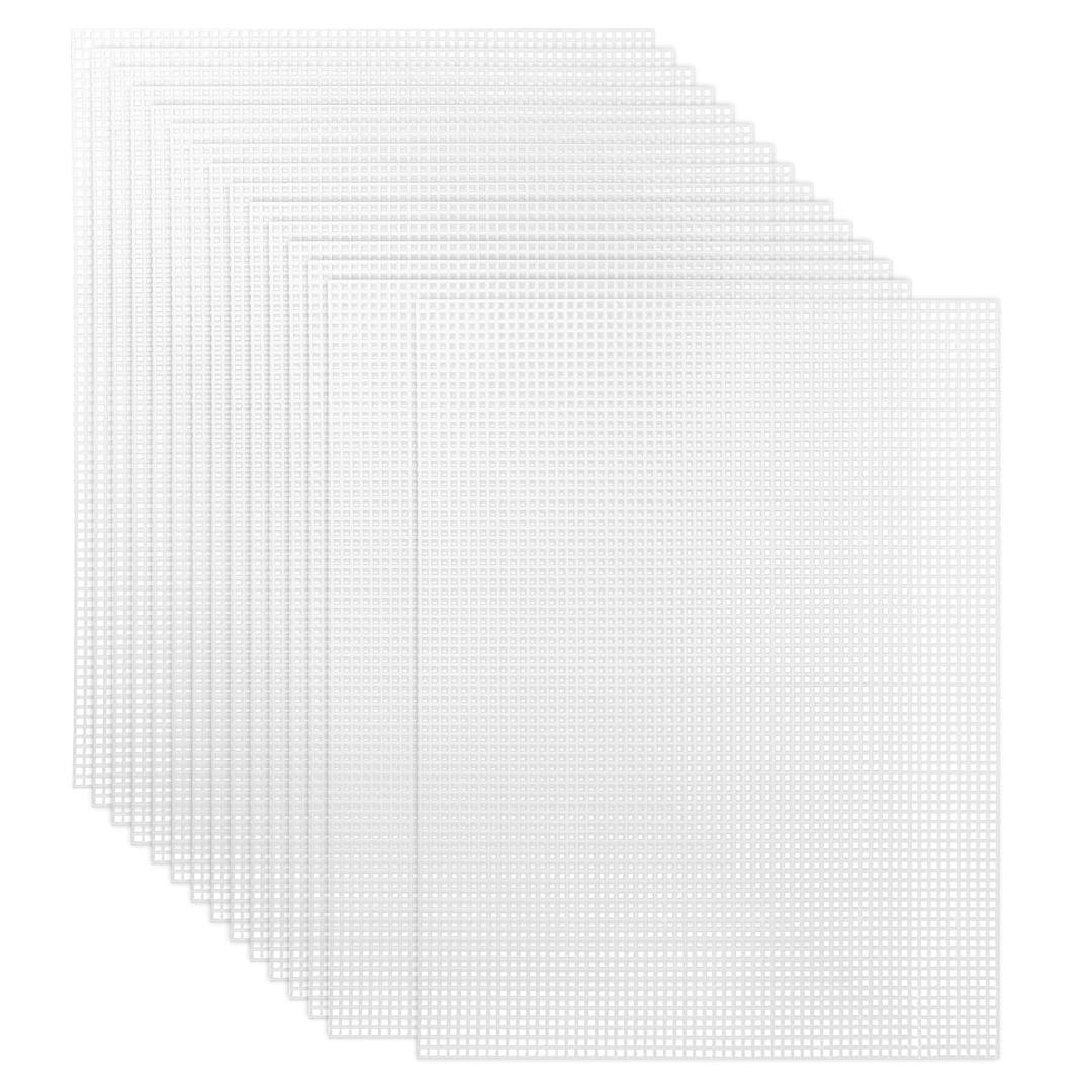 Csyidio 4 PCS 7 Count Plastic Mesh Canvas Sheets for Embroidery, White Plastic Needlepoint Canvas for Acrylic Yarn Crafting, Knit Crochet Projects, Make Aquarium Dividers (10.4 x 13.6 Inches)