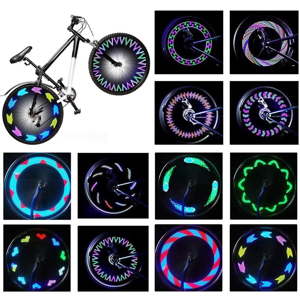 RottayBike Wheel Lights, Bicycle Wheel Lights Waterproof RGB Ultra Bright Spoke Lights 14-LED 30pcs Changes Patterns -Safety Cool Bike Tire Accessories Kids Adults-Visible from All Angle