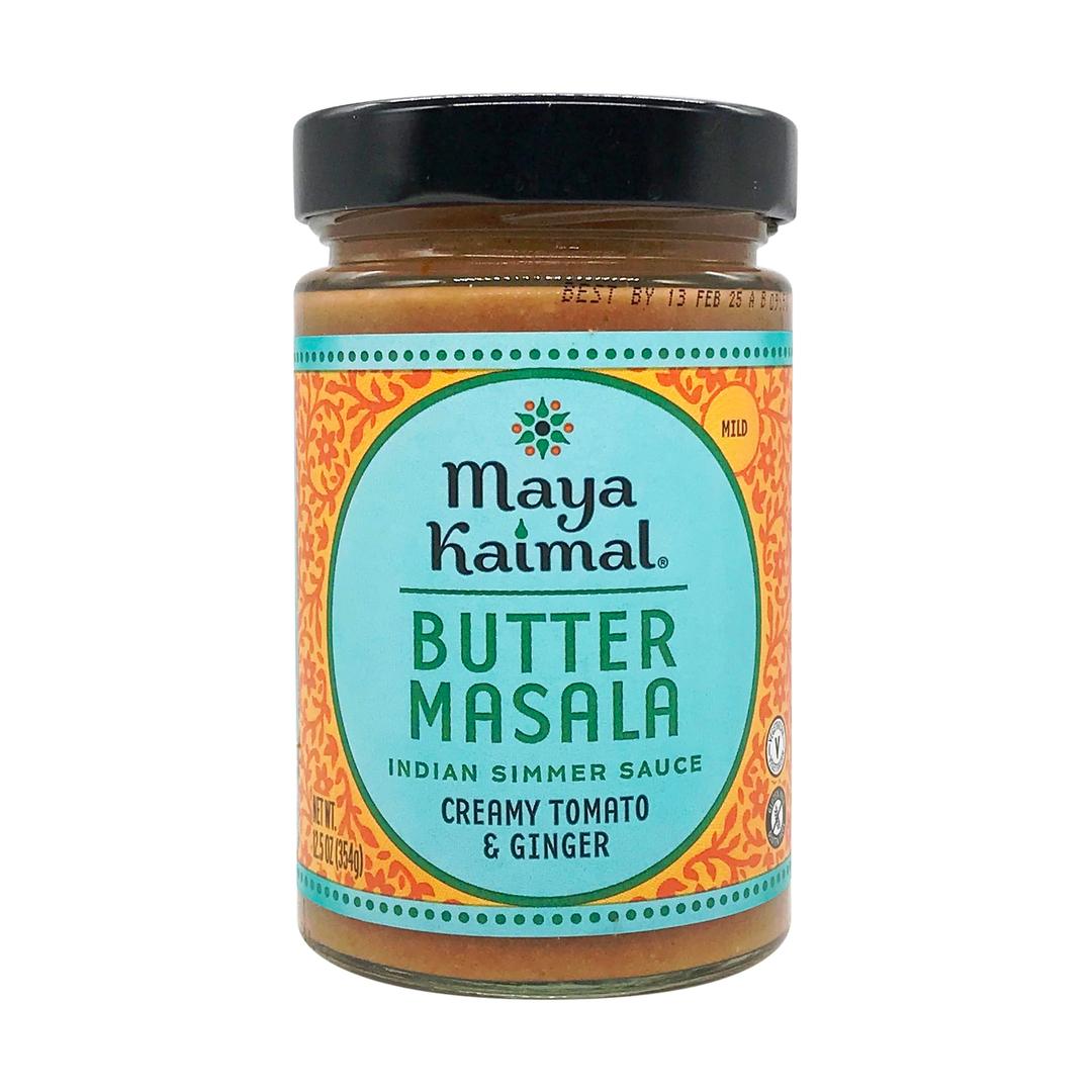 Maya Kaimal Butter Masala Sauce, 12.5 oz, Mild Indian Simmer Sauce with Creamy Tomato and Ginger. Vegetarian, Gluten Free