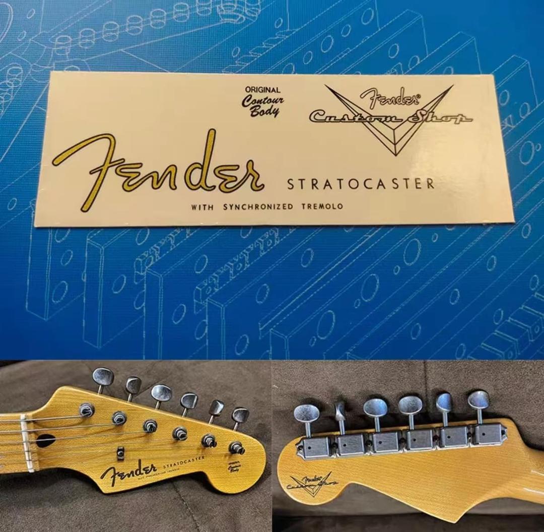 Suitable For Fender Custom Shop Electric Guitar Head Logo Water Transfer Printing Sticker (ST 58/2)