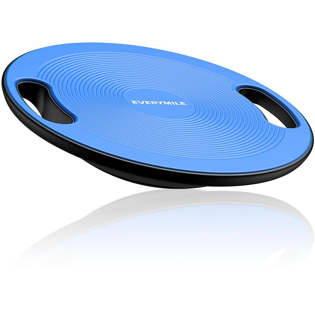 EVERYMILE Wobble Balance Board, Exercise Balance Stability Trainer Portable Balance Board with Handle for Workout Core Trainer Physical Therapy & Gym 15.7" Diameter No-Skid Surface