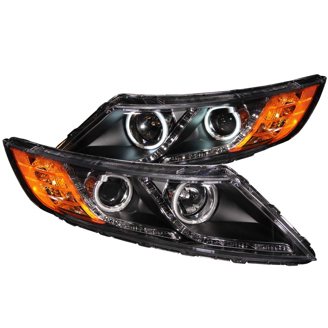 ANZO USA 121460 Black/Clear/Amber Halogen Projector Headlight For Kia Optima