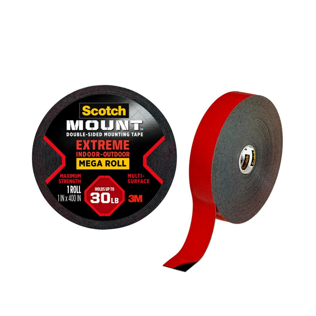 Scotch-MountDouble Sided Mounting Tape Heavy Duty, Black Extreme Mounting Tape, 1 Roll Adhesive Tape, 1 in x 400 in Wall Tape (33.3ft), Our Strongest Tape For Our Toughest Jobs (414H-Long-DC)