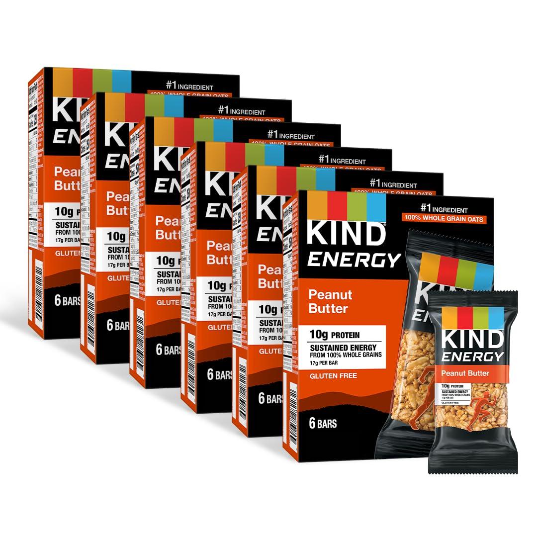 KIND Energy Bars, Peanut Butter, Healthy Snacks, Gluten Free, 30 Count