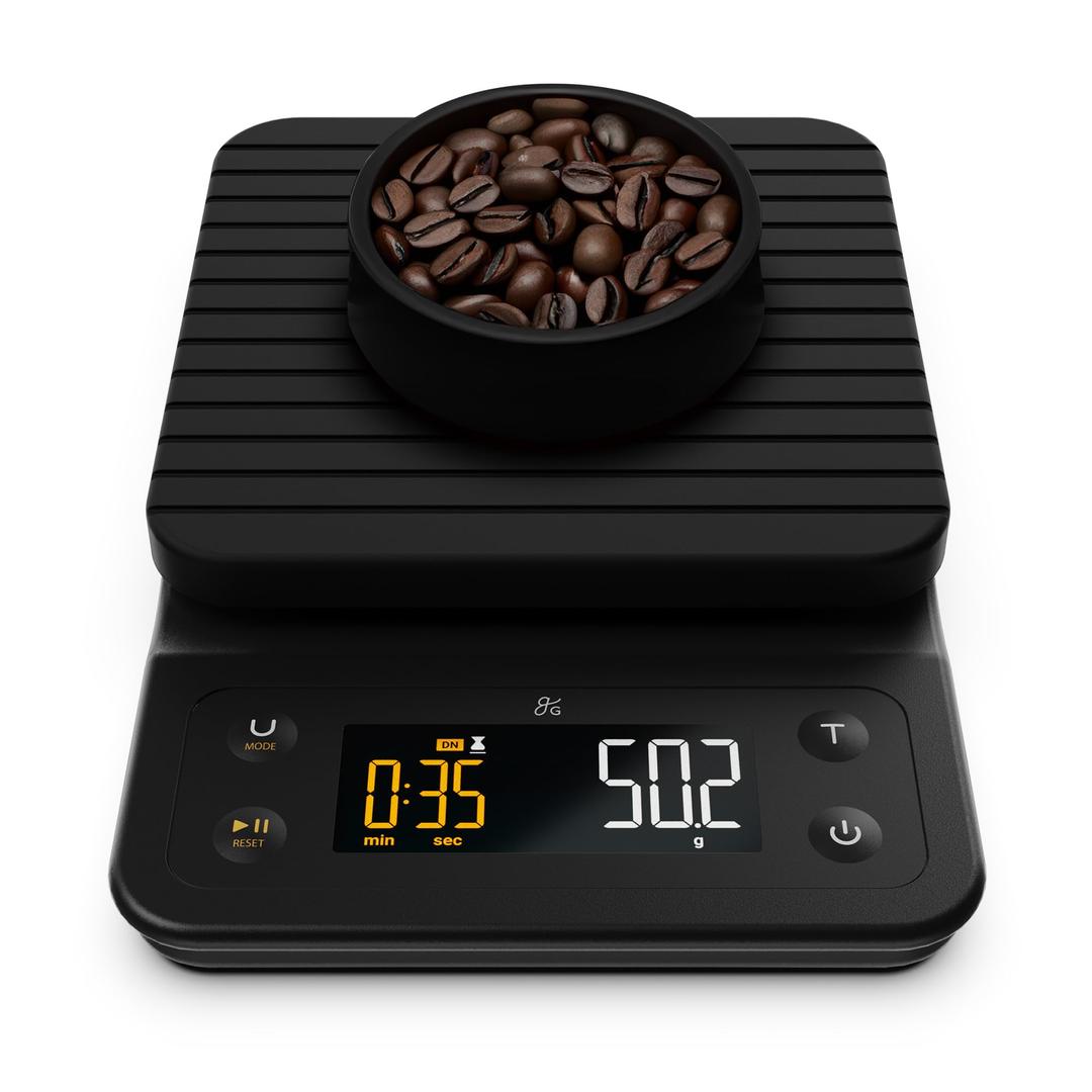 Greater Goods 0.1g Precision Coffee Scale with Timer – 3kg Digital Scale for Pour-Over, Espresso, French Press, Kitchen Use (Onyx Black)