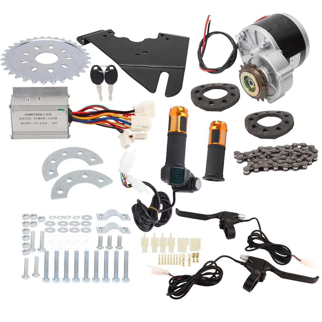 Junlucki Motor Controller Kit, 36V 250W Electric Conversion Kit Electromobile Conversion Motor E-Bike Cycling Hub Motor Brush Controller Kit DIY E‑Bike Conversion Set for