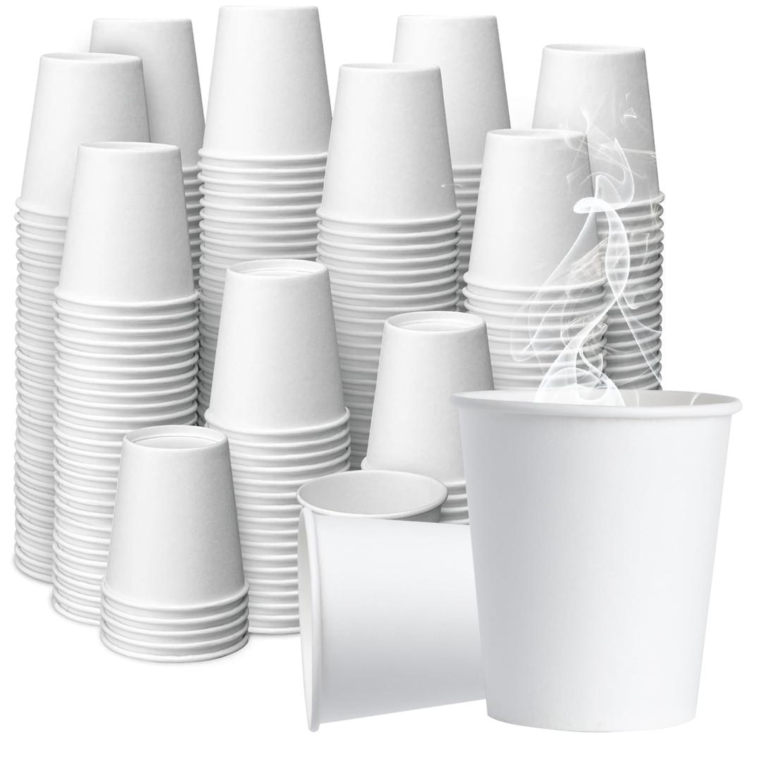 Prestee 500 Pack 3oz Paper Cups - Disposable Paper Cups, Paper Coffee Cups for Espresso Hot Cups, Disposable Mini Bathroom Cups, Disposable Mouthwash Cups, Small Snack Cups for Water, 3 oz Paper Cups