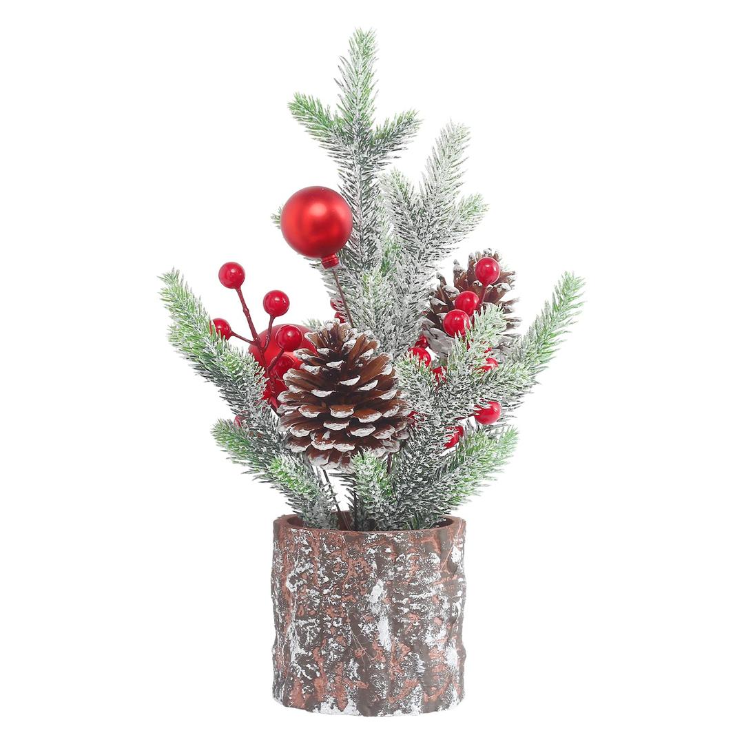 Super Holiday Small Christmas Tree, Artificial Mini Tabletop Christmas Tree Decorations with Christmas Ball Ornaments, for Home Party Thankgivings Christmas Decor, Indoor.