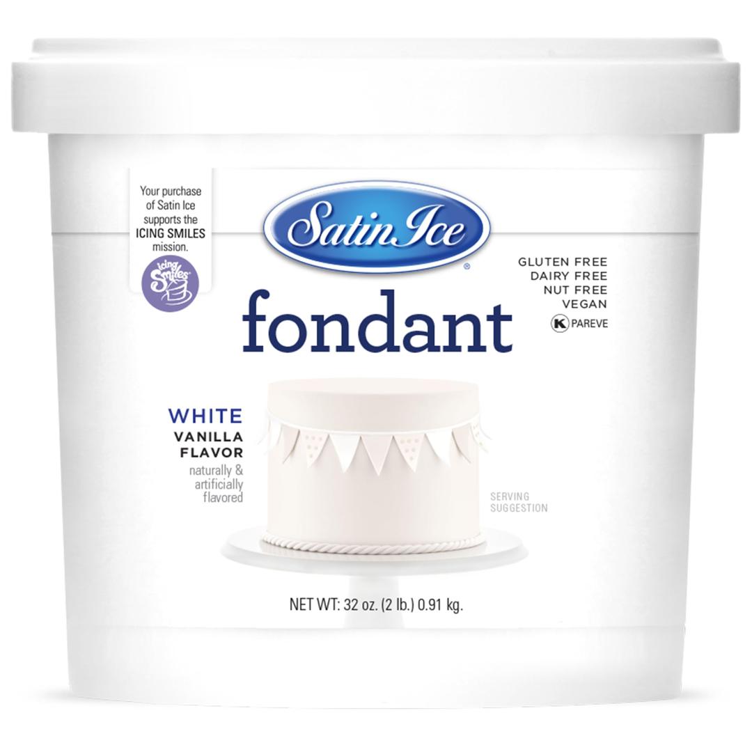 Satin IceWhite Fondant, Vanilla, 2 Pounds