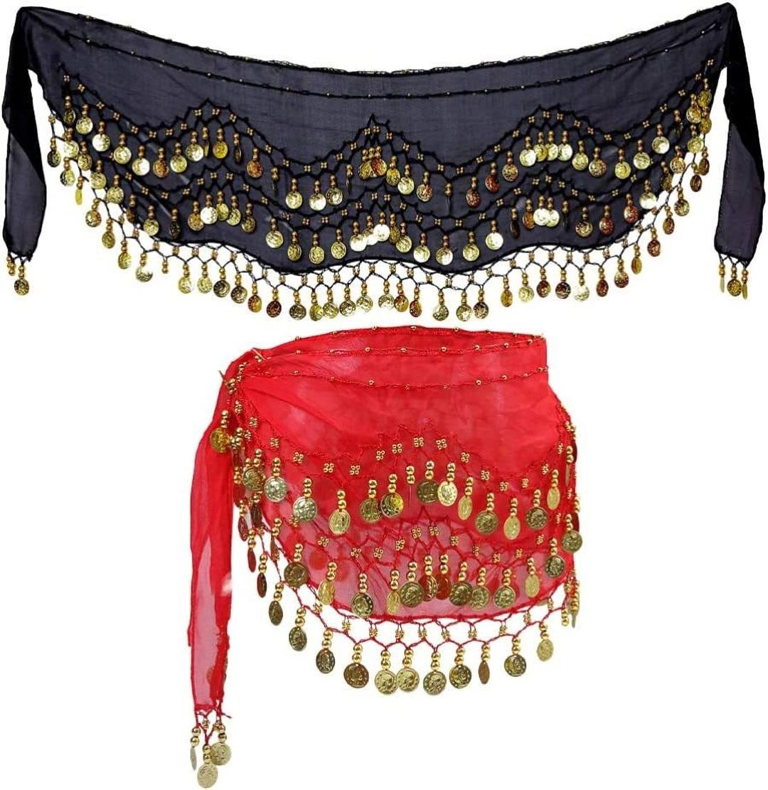 SYOSIWomens Belly Dance Hip Scarf Tassel Hip Skirt Fringe Skirt Wrap Rave Skirt Sequin Fringe Hip Scarf for Dance Costume Zumba Yoga Class