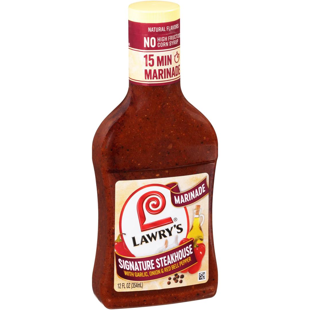 Lawry's Signature Steakhouse with Garlic, Onion & Red Bell Pepper Marinade, 12 fl oz