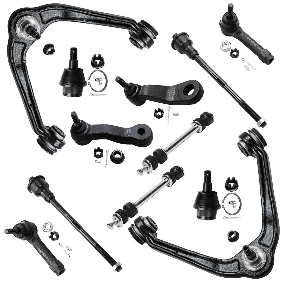 Detroit Axle -12pc Front End Suspension Kit for Chevy GMC Silverado Sierra Suburban Yukon XL Avalanche 1500 Tahoe Cadillac Escalade ESV EXT Upper Control Arms Lower Ball Joints Sway Bars Replacement