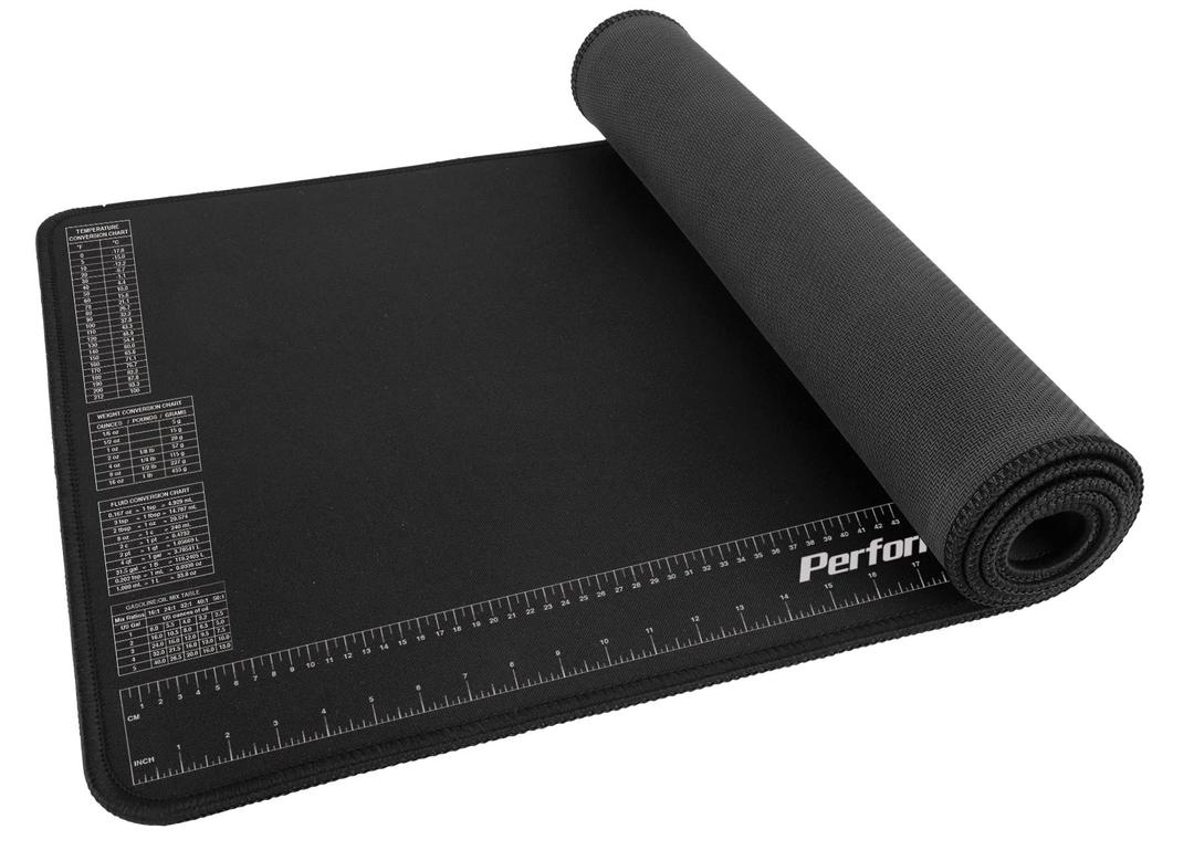 Performance Tool W88977 Neoprene Mat with Ruler and Reference Charts, Chemical Resistant, 16-Inch x 35.75-Inch, Protects Work Surface from Solvents and Oils