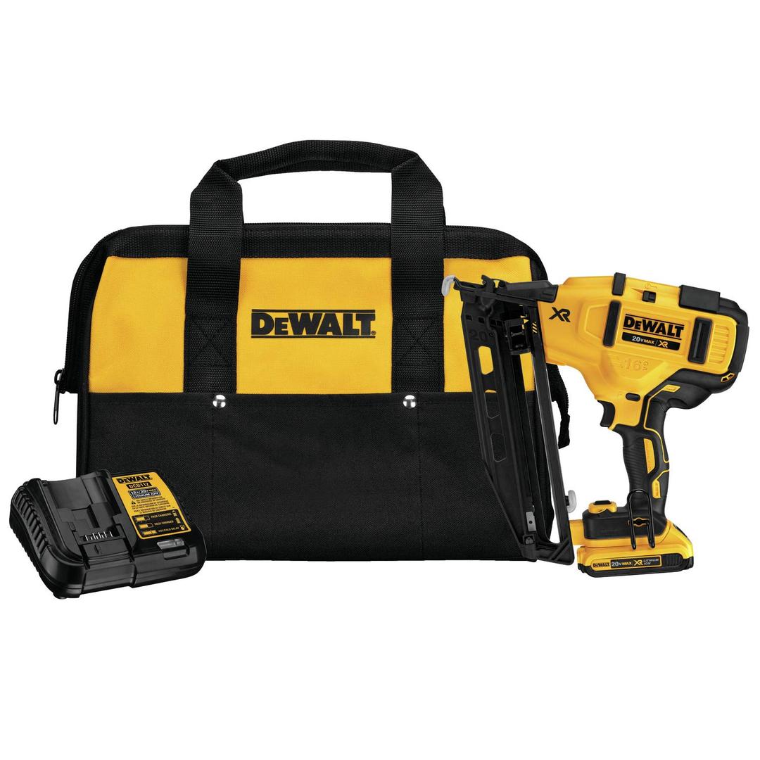 DEWALT20V MAX* XR Finish Nailer, Angled, 16GA (DCN660D1)