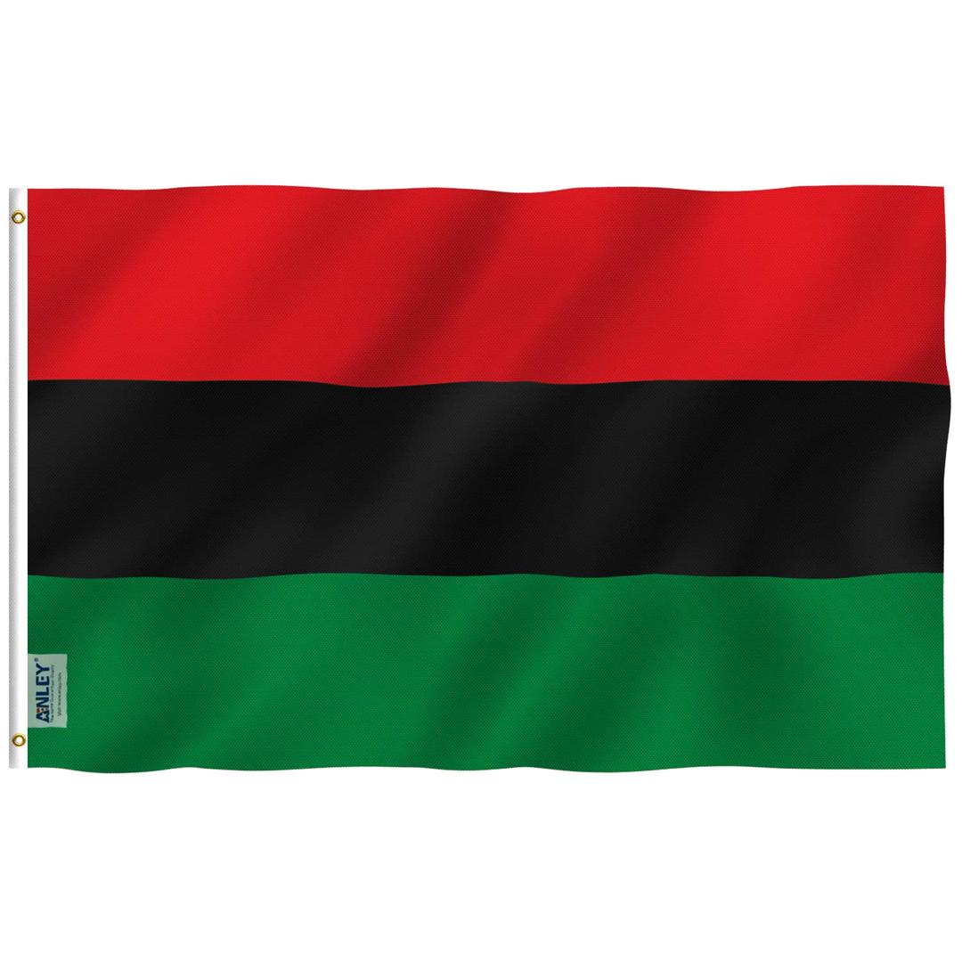 ANLEY Fly Breeze 3x5 Foot Afro American Flag - Vivid Color and Fade Proof - Canvas Header and Double Stitched - Pan-African Flags Polyester with Brass Grommets 3 X 5 Ft