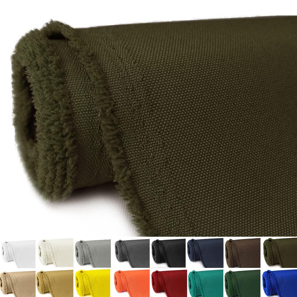 Waterproof Canvas Fabric by The Yard 58" W 600D Upholstery Polyester Material Indoor Outdoor Water Resistant Fabric for Chair Cushion Furniture Cover Sewing DIY Cloth, 1 Yard Army Green