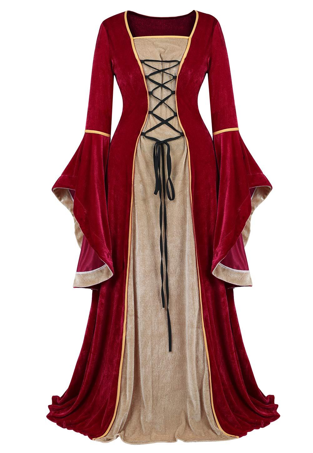 HaorugutRenaissance Dress Women Medieval Dress Renaissance Costumes for Women Fairy