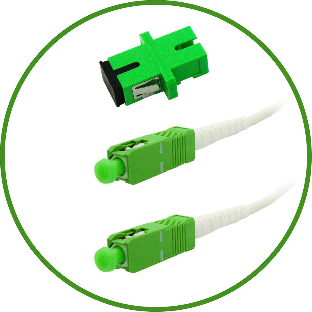 White SC/APC Fiber Optic Internet Cable 30ft - 10M SCAPC Simplex Single Mode Cable & Connector - Replacement Fiber Patch Cable & Optical Cable Extension for Residential Fiber Networks