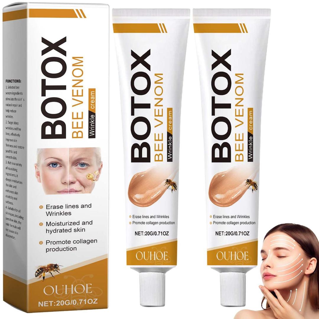 2pcs Botox Bee Venom Cream - Wrinkle Removal & Firming, Moisturizing, Lifting & Recovery - All Skin Types - Anti-Aging Bee Venom Cream