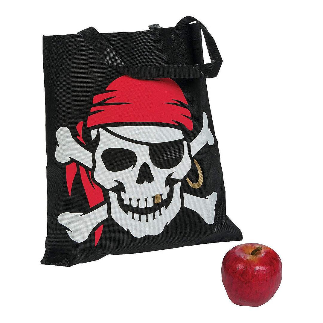 Fun Express Pirate Tote Bags - 12 Pieces