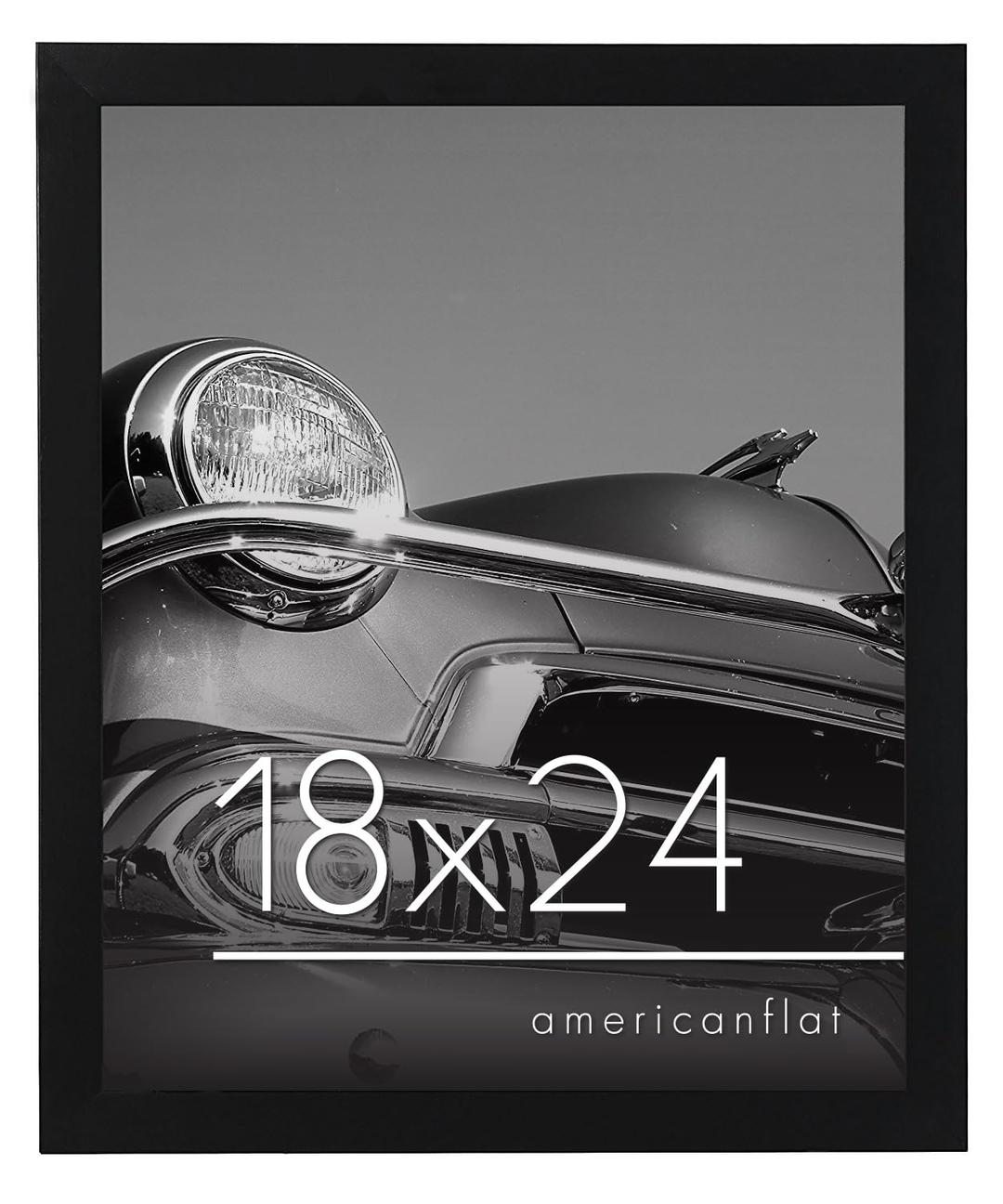 Americanflat 18x24 Poster Frame with Polished Plexiglass - Epic Collection - Gallery Wall Frames with Engineered Wood - Wide Photo Frame for Wall Display - Black