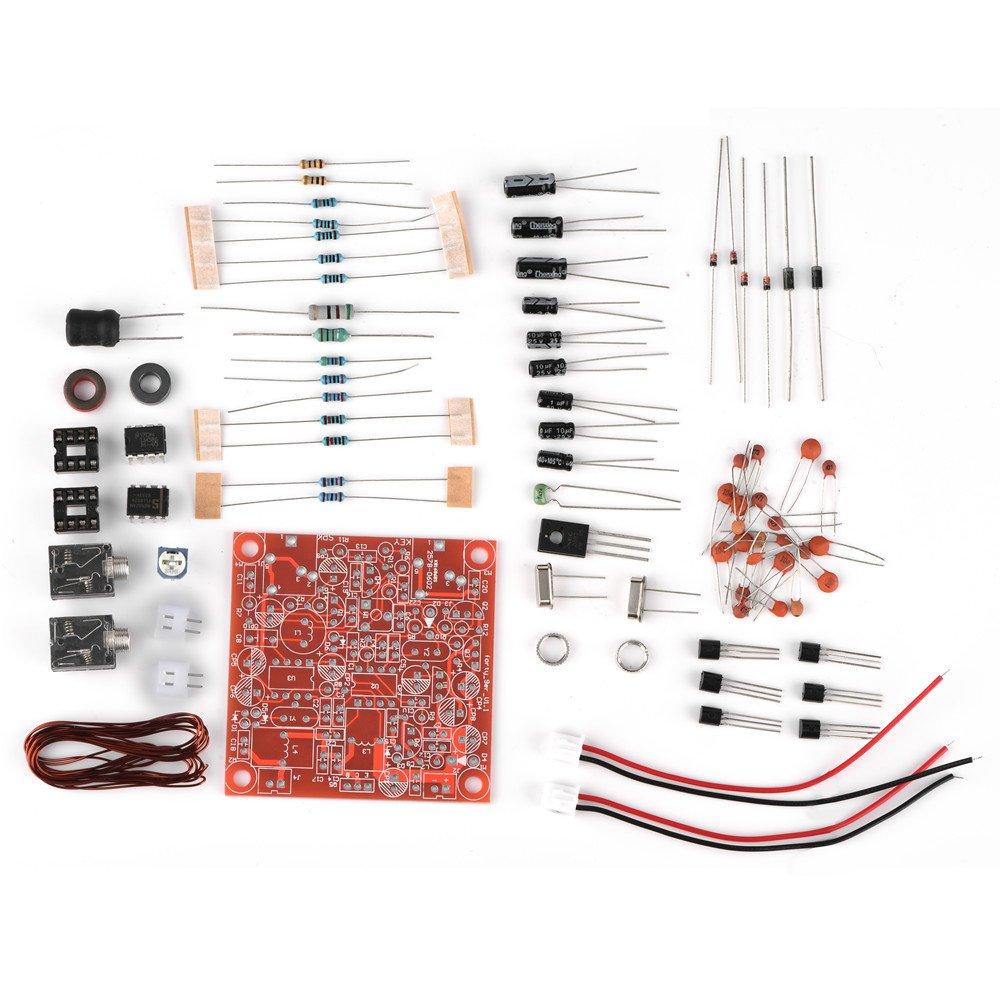 CW Transceiver Kit, CW QRP Ham Amateur Shortwave Radio Transceiver Including Unsoldered Circuit Board Scattered Components Kit Circuit Diagram