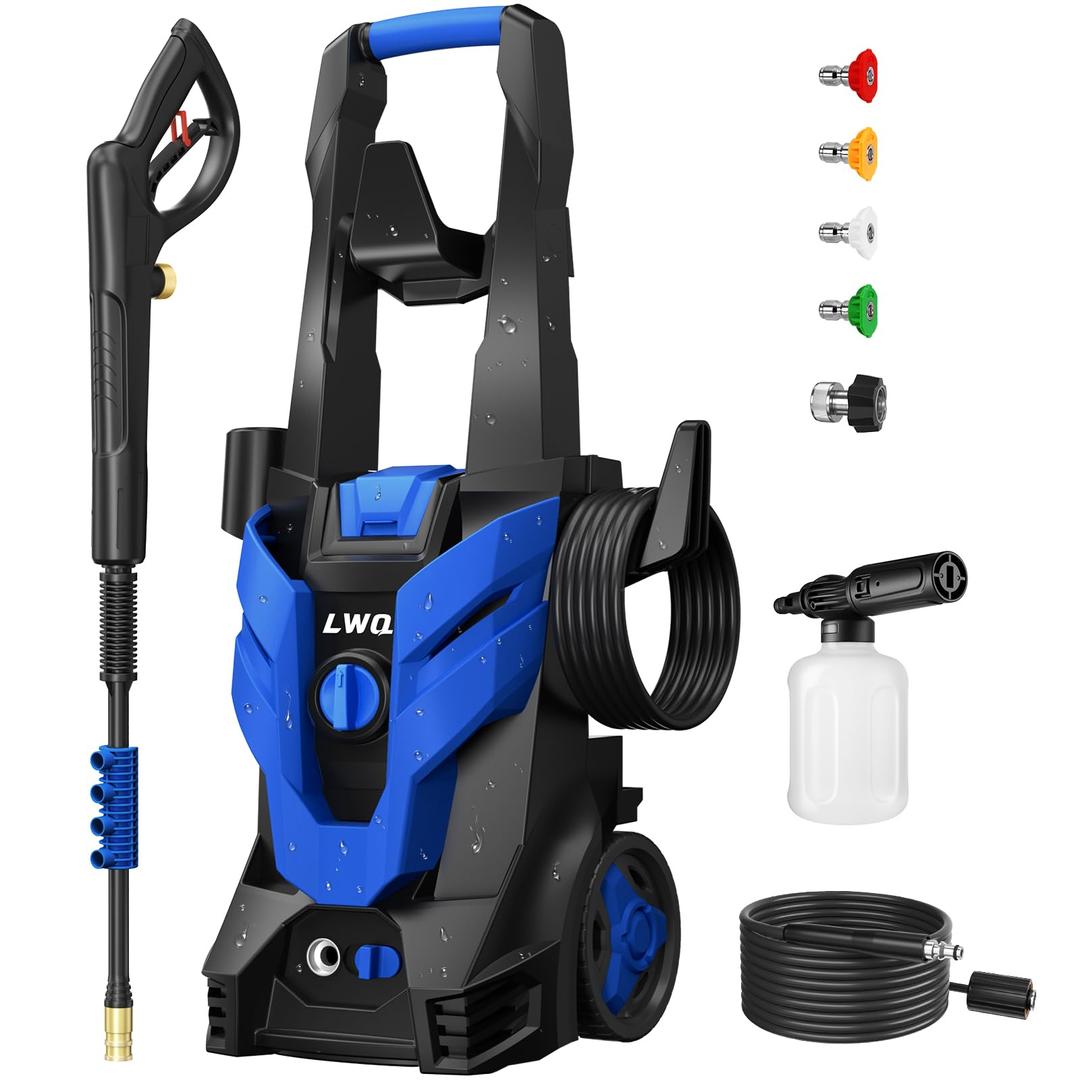 Electric Pressure Washer, 4200 PSI 2.5 GPM Power Washer with 4 Quick Connect Nozzles, High Pressure Cleaning Machine with Foam Cannon for Cars/Fences/Driveways/Patios/Home Cleaning