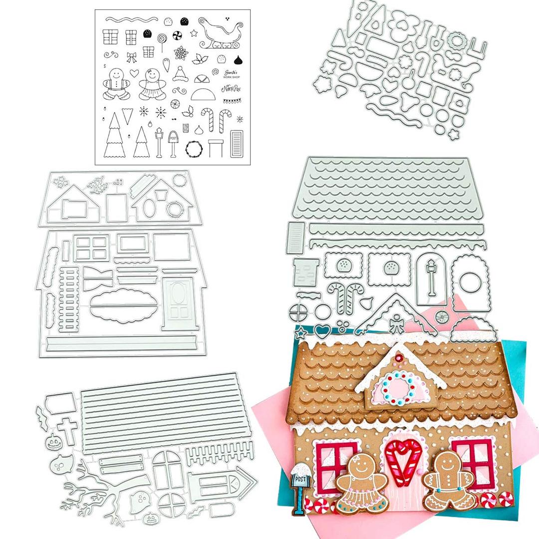 Die Cuts for Card Making House Pattern Mold Decoration Scrapbook Paper Craft Knife Mould Blade Punch Stencils (4)