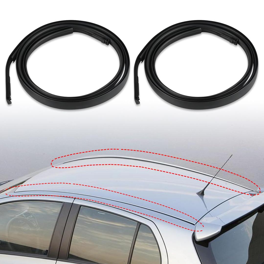 JDMON Roof Drip Molding Strips Weatherstrip Compatible with Toyota Yaris Hatchback 2007 2008 2009 2010 2011, Replace 75551-52130, Left and Right, 2 PCS