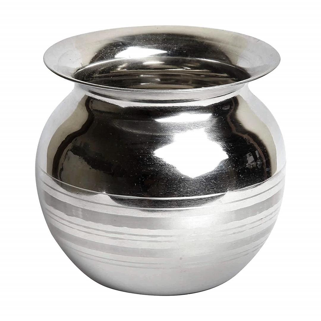 India Pride Stainless Steel Light Weight Lota Kalash Chambu Tumbler for Pooja Pongal Marriage Karvachauth Warship (SS Lota Small 0.5 LTR)