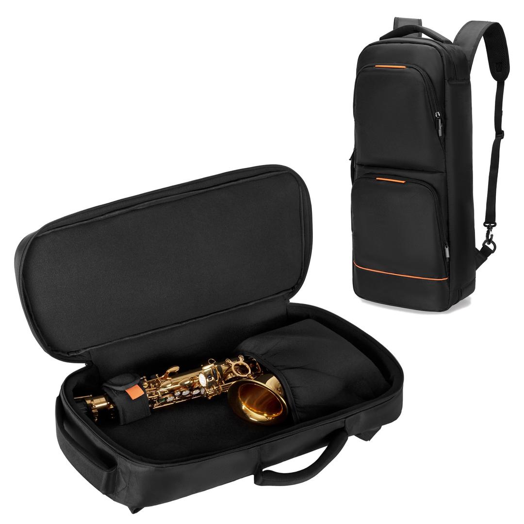 Padded Alto Sax Case Bag for Alto Saxophone, Alto Sax Backpack with Hidden Padded Shoulder Straps, Alto Saxophone Bag with Pockets for Mouthpiece, Sheet Music, Alto Saxophone Case Sax Gig Bag