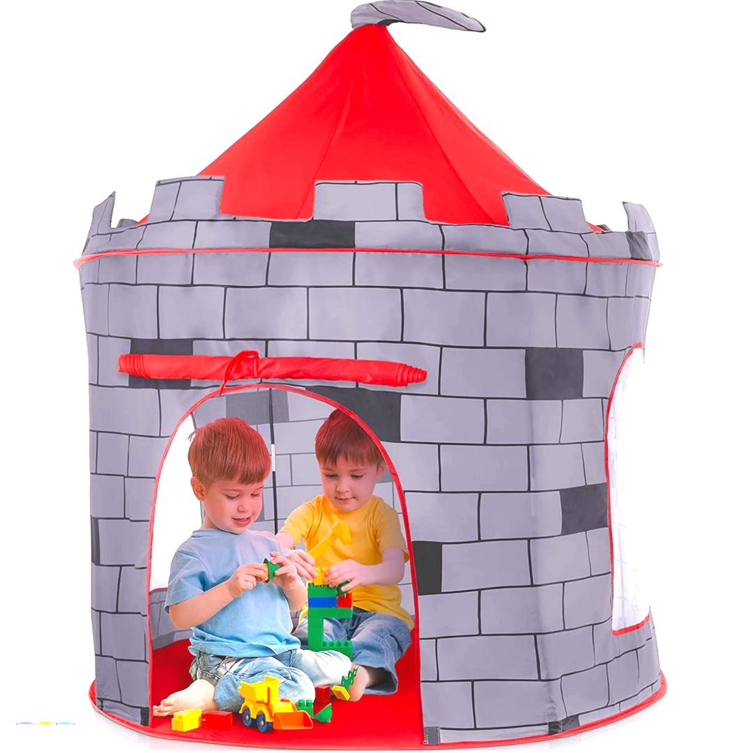 Play22Kids Play Tent Knight Castle - Portable Kids Tent - Kids Pop Up Tent Foldable Into Carrying Bag - Childrens Play for Indoor & Outdoor Use - Kids Playhouse Best Gift for Boys & Girls