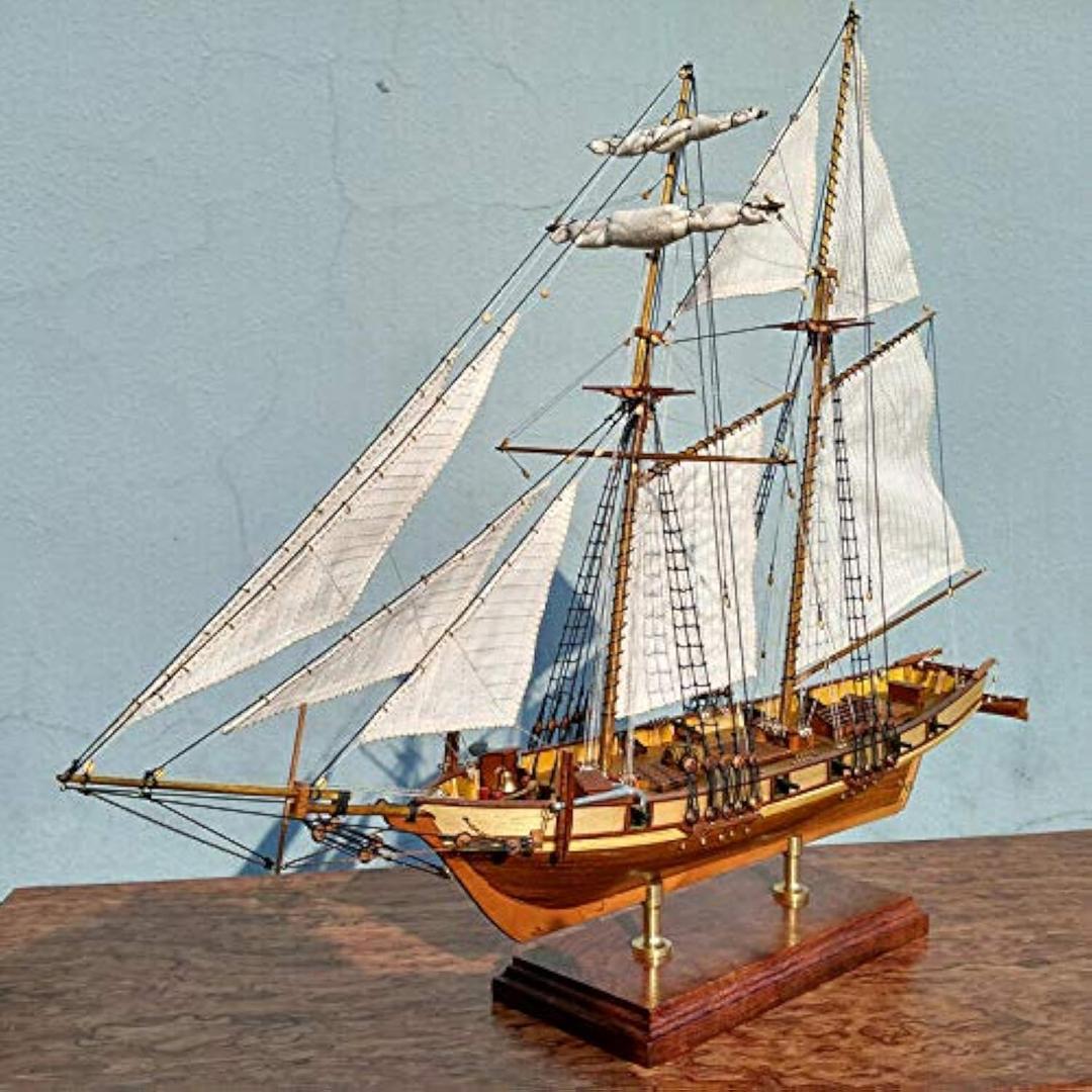 Scale 1/96 Laser-Cut Wooden Sailboat Model kit: The Harvey 1847 Ship Model