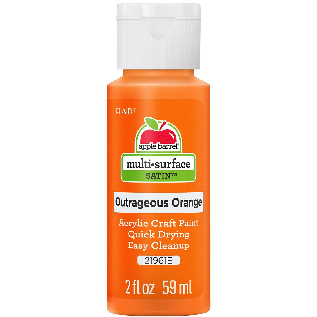 Apple Barrel Multi Surface Acrylic Paint, 2 oz, Outrageous Orange 2 Fl Oz