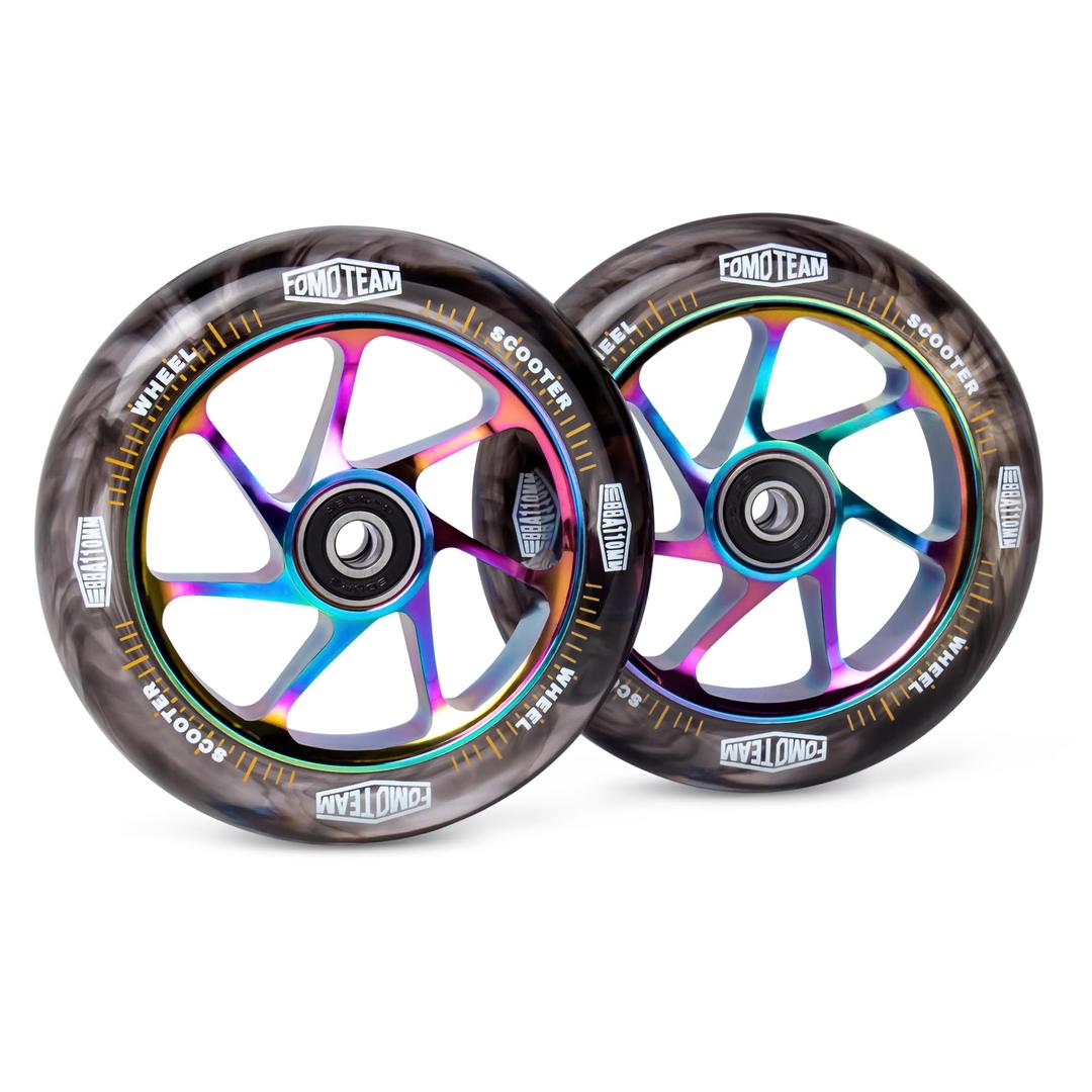 Pro Stunt Scooter Wheels 110mm24mm Watercolor Effect with ABEC-9 Bearings Installed 2-Pack Scooter Replacement Wheels