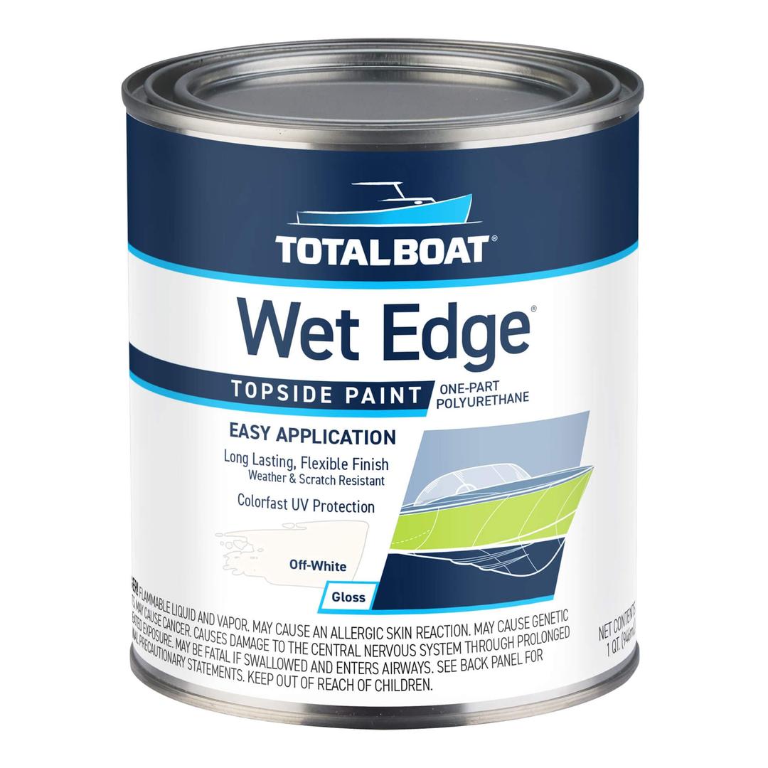 TotalBoat Wet Edge Marine Topside Paint for Boats, Fiberglass, and Wood (Off-White, 1 Quarts (Pack of 1))