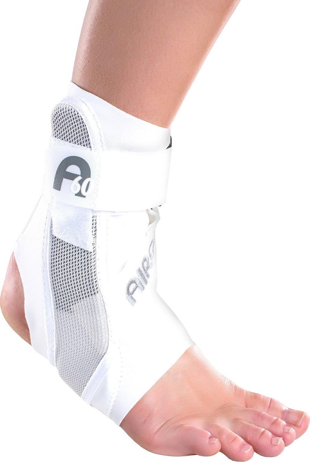 AIRCAST Orthopedic Ankle Support Model A60 Lightweight to help prevent and treat sprains, fractures, instability, tarsal tunnel syndrome, AC141AB05-WHT-S-R, White, S