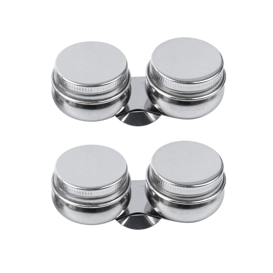 AUEAR, 2 Pack Stainless Steel Oil Painting Double Palette Cup with Screw Lid Dipper Palette Cup with Clip for Watercolor Gouache Acrylic