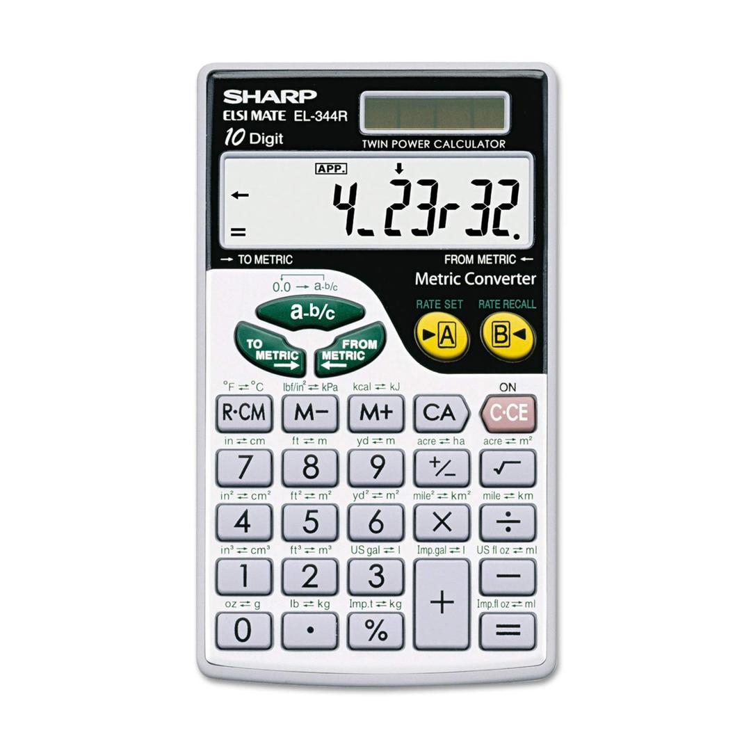 Sharp EL344RB EL344RB Metric Conversion Wallet Calculator 10-Digit LCD