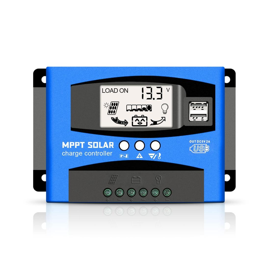 MAKINGTEC 60A MPPT Solar Charge Controller, Solar Regulator Charge Controller, with LCD Display Dual USB Multiple Load Control Modes, 12v/24v Current Auto Focus, MPPT Tracking Charge