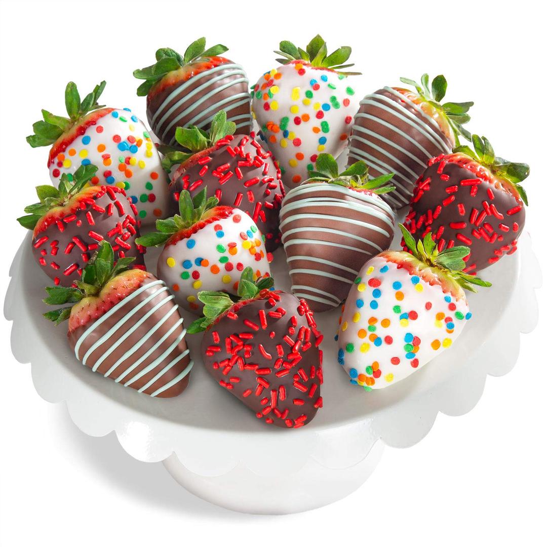 A Gift InsideHappy Birthday Chocolatey Dipped Strawberries - 12 Berries