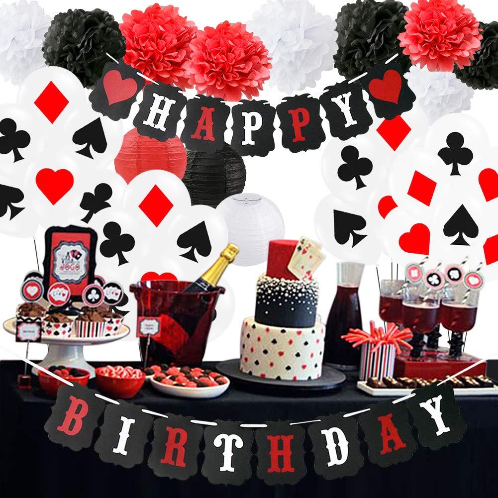 Poker Birthday Party Decorations/Poker Theme Party Supplies Casino Party Decoration Supplies Casino Theme Party,Las Vegas Themed Parties,Casino night ,Casino Birthday Déco/Women 40th/50th Birthday