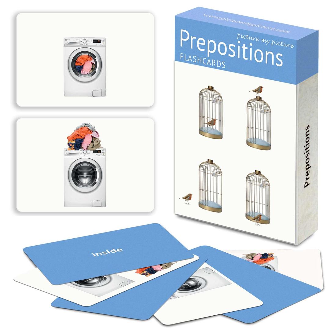 Preposition Flash Cards | 40 Language Builder Picture Cards | Picture Cards for Speech Therapy | SLP Materials for Adults and Children | ESL Flashcards | Aphasia Cards