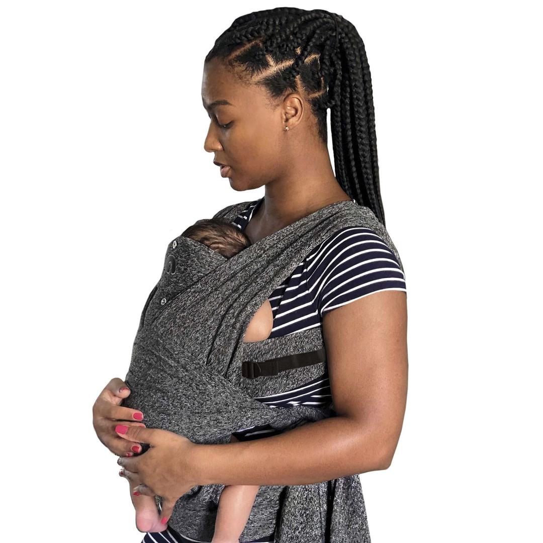 Boppy ComfyFit Adjust Baby Carrier – 8-35lbs, Heathered Gray – Hybrid Baby Carrier Newborn to Toddler with Adjustable Straps & Comfort of A Baby Wrap